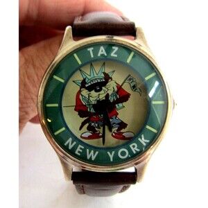 Taz Warner Brothers Vintage 90s Wristwatch New York Looney Tunes Liberty RARE